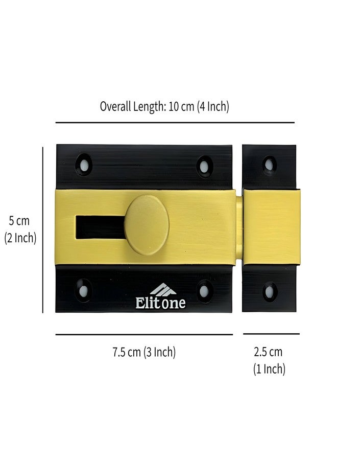 ELITONE Latch Lock Tower Bolt for Door Security,Home, Bathroom, Kitchen,Office (Baby Latch)(Pack of 6,Z Black + Gold, 3 inch) - Image 3